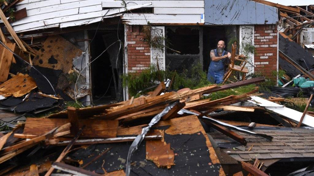 Von einem Tornado zerstörtes Haus in Abilene, Texas.