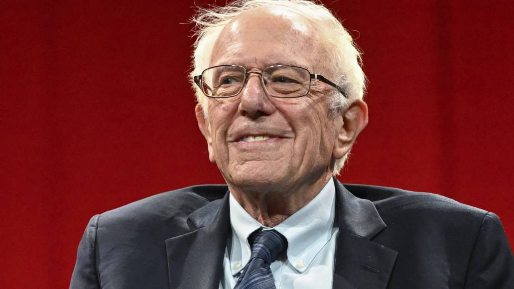 ARCHIV - Bernie Sanders stellt sich hinter Joe Biden. Foto: Jens Kalaene/dpa