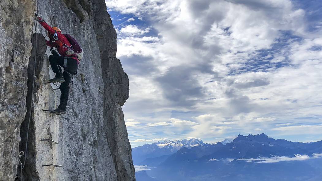 180922_via ferrata of the Tour d'Ai with a beautiful view, in Leysin, Switzerland, this Saturday