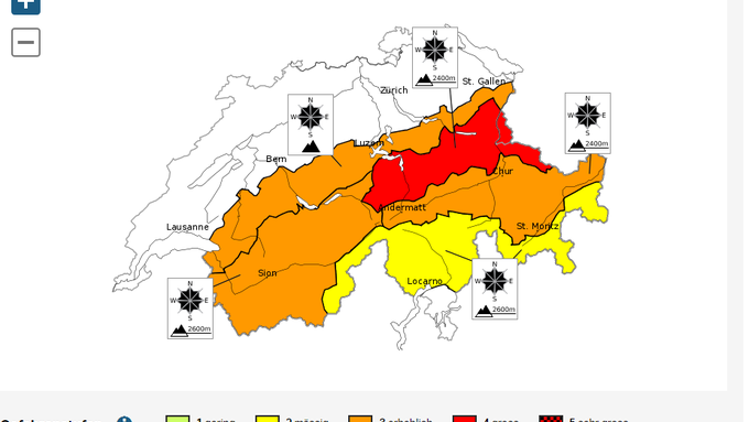 Niederschlag sorgt für grosse Lawinengefahr