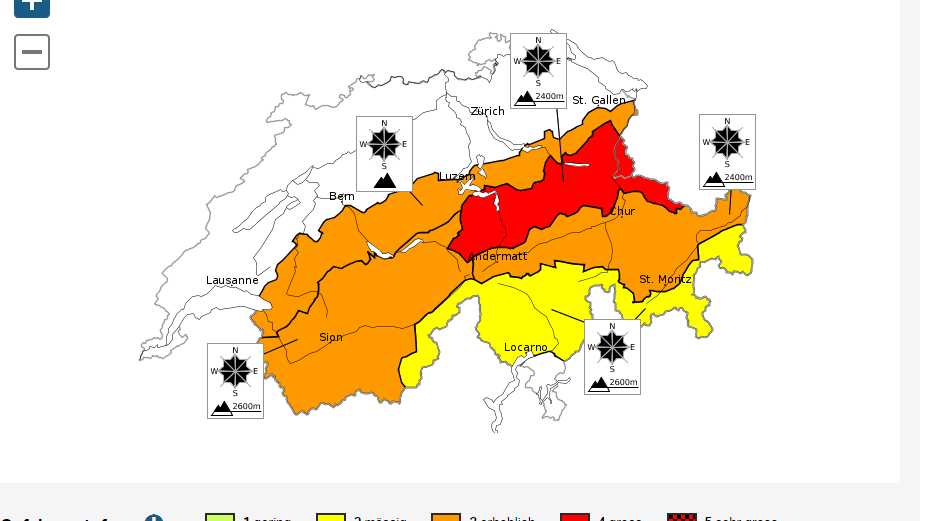 In der Ostschweiz ist die Lawinengefahr seit Montag wieder gross.