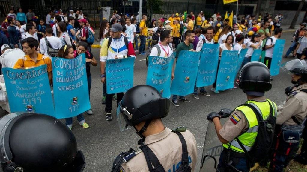 Kundgebung gegen die Regierung Maduro am Donnerstag in Caracas.