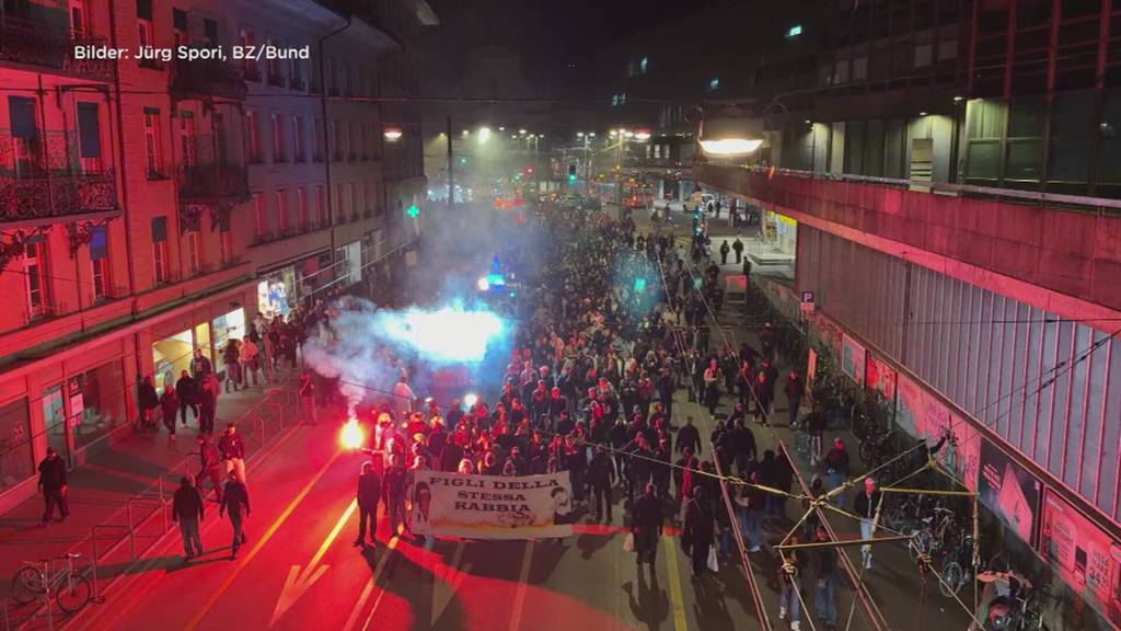 Unbewilligte Demo in Bern