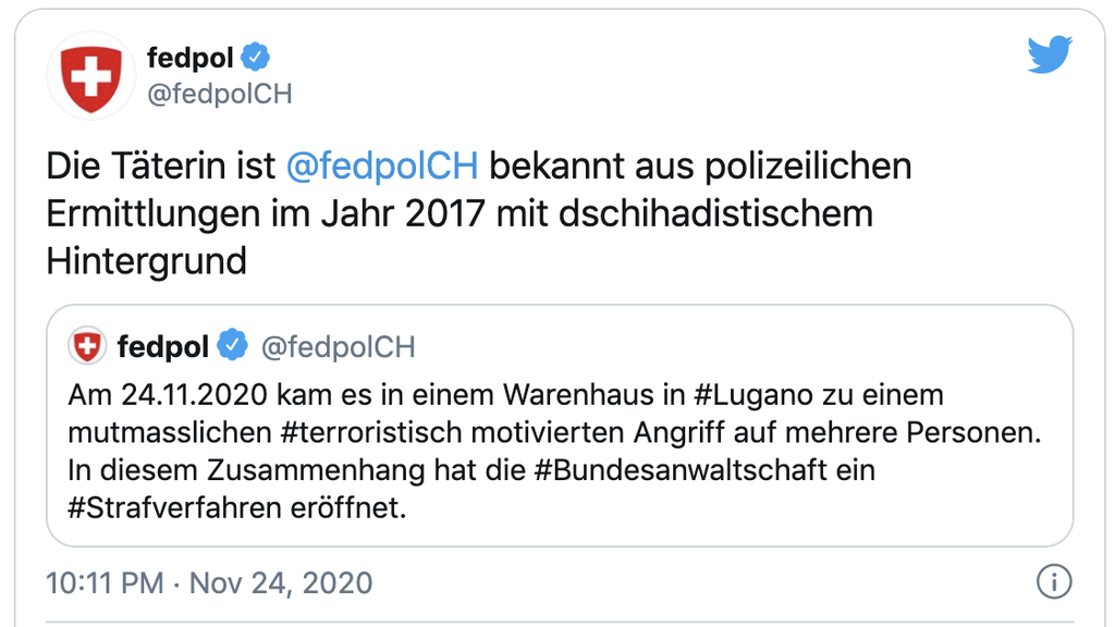 Stellungnahme des Fedpol