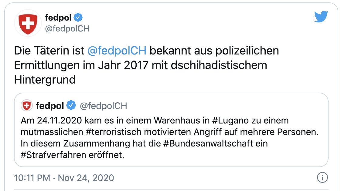 Stellungnahme des Fedpol