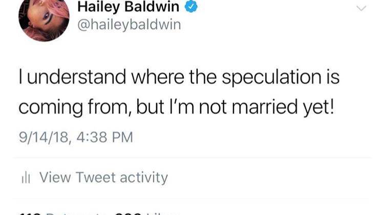 Hailey Baldwin dementiert die Gerüchte über eine Hochzeit mit Justin Bieber. (Bild: Instagram/haileybaldwin)