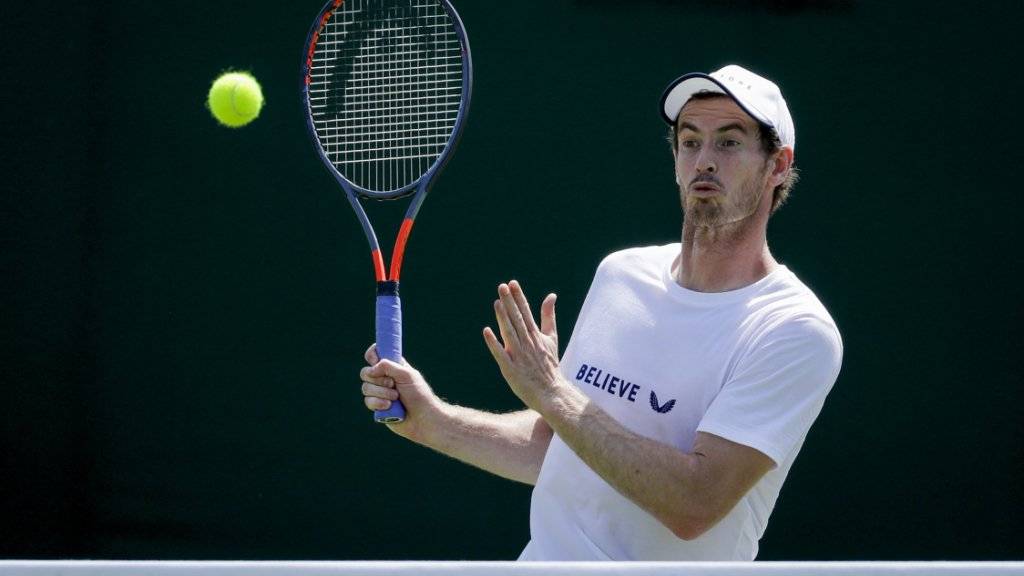 Andy Murray beim Training in Wimbledon