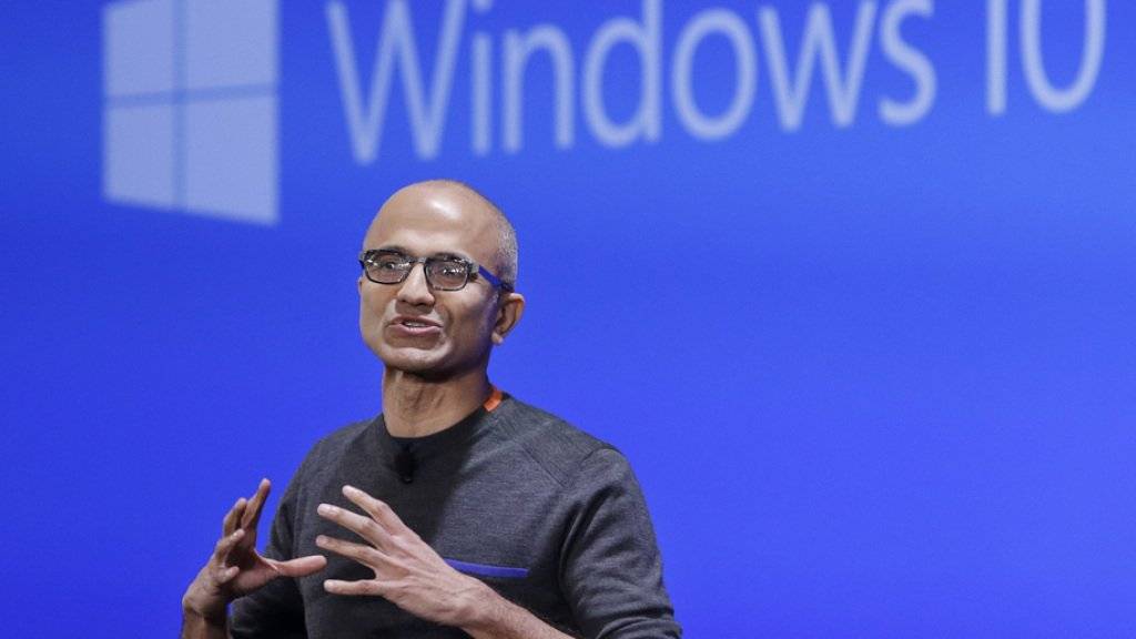 Microsoft führte das neue Betriebssystem Windows 10 Ende Juli ein, hier
Microsoft-Chef Satya Nadella.