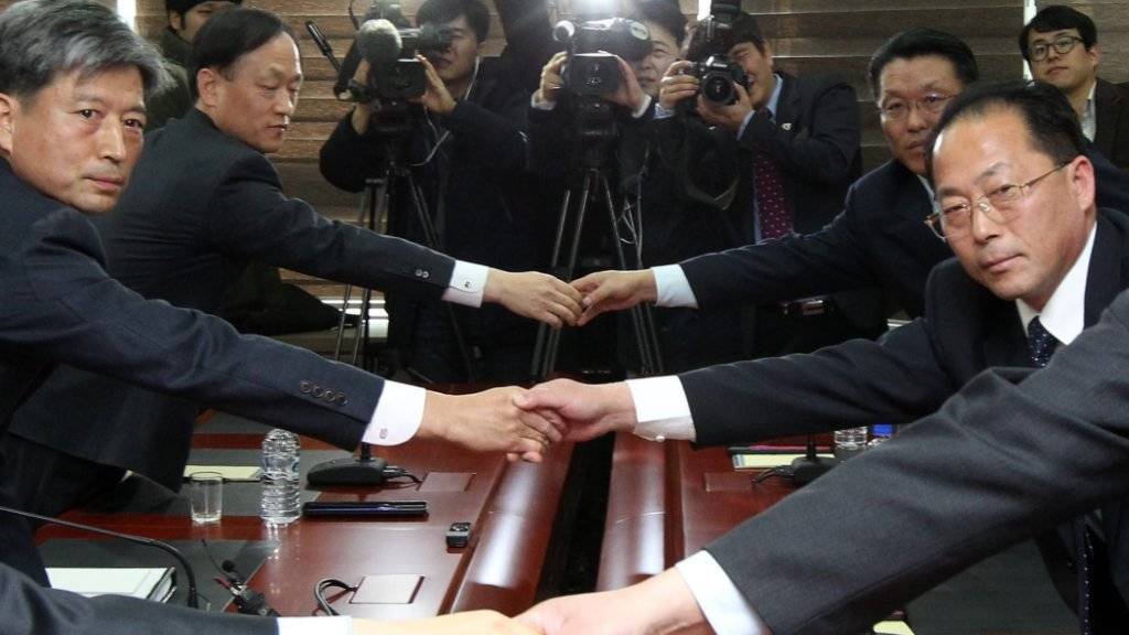 Es blieb beim Händeschütteln: Die Gespräche zwischen Vertretern Nord- und Südkoreas wurden ohne Ergebnis beendet.