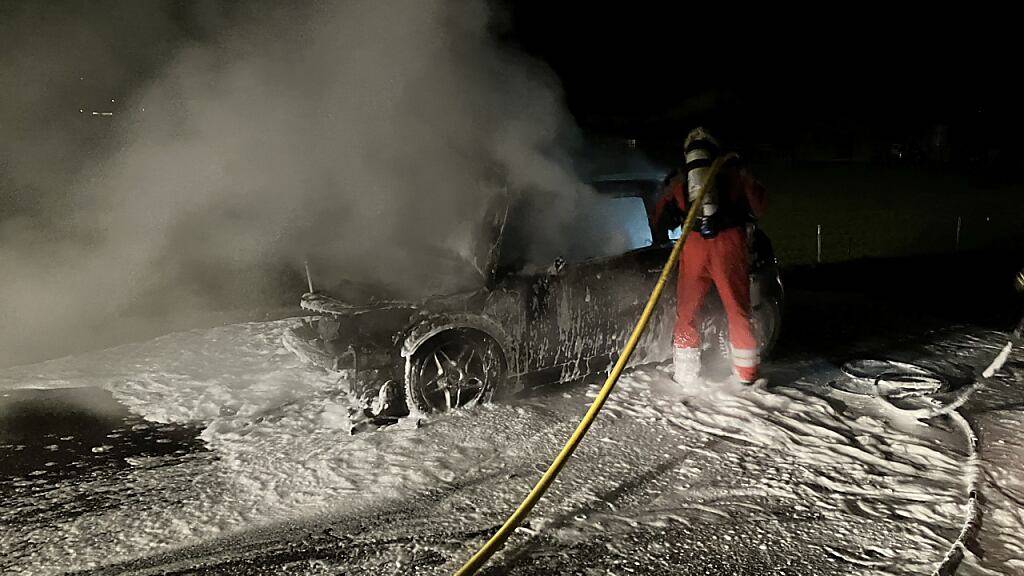 Der Fahrer konnte noch rechtzeitig aus dem brennenden Auto aussteigen.