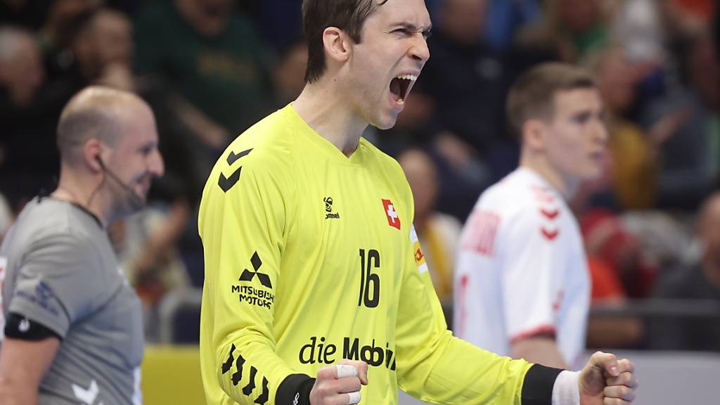 Der Schweizer Goalie Nikola Portner fordert gegen Nordmazedonien einen Sieg