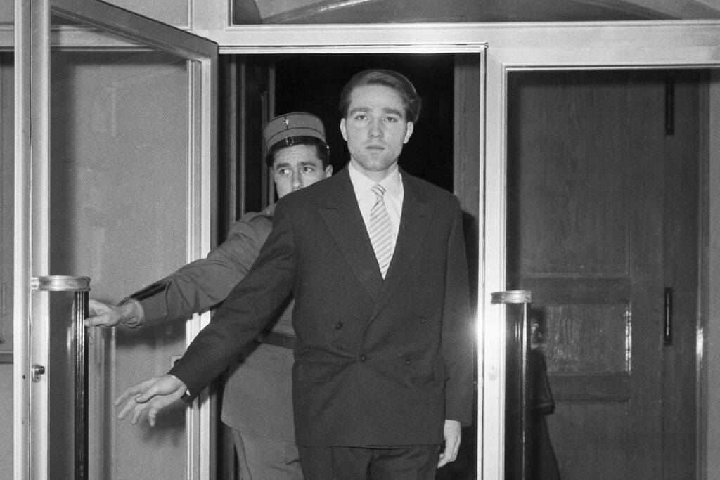 10. Dezember 1958: Der Mörder Max Märki am Gericht in Aarau.