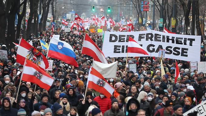 Rund 44'000 Menschen bei Protest gegen Corona-Massnahmen in Wien