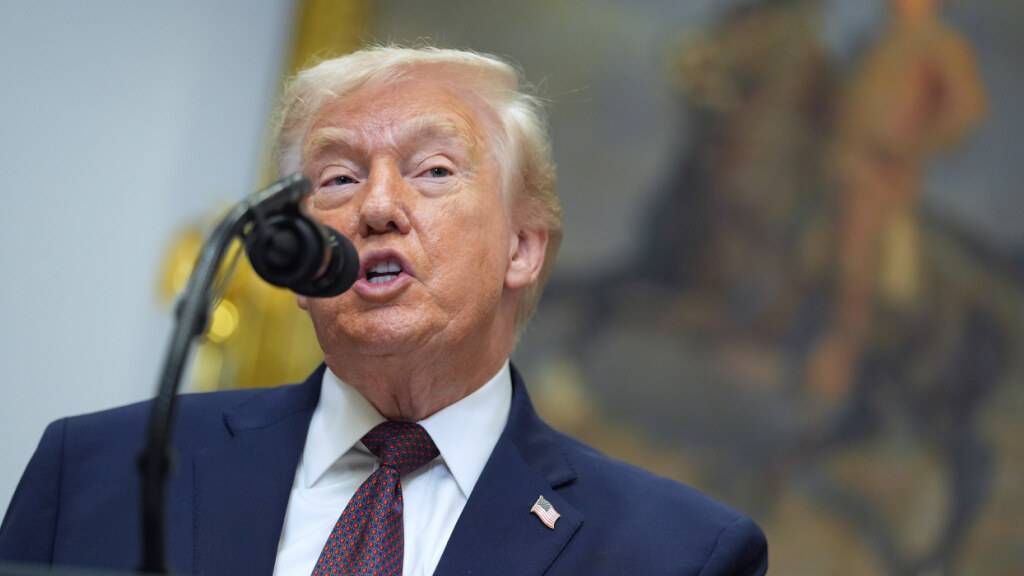 US-Präsident Donald Trump spricht während einer Veranstaltung im Roosevelt Room des Weißen Hauses. Foto: Evan Vucci/AP/dpa
