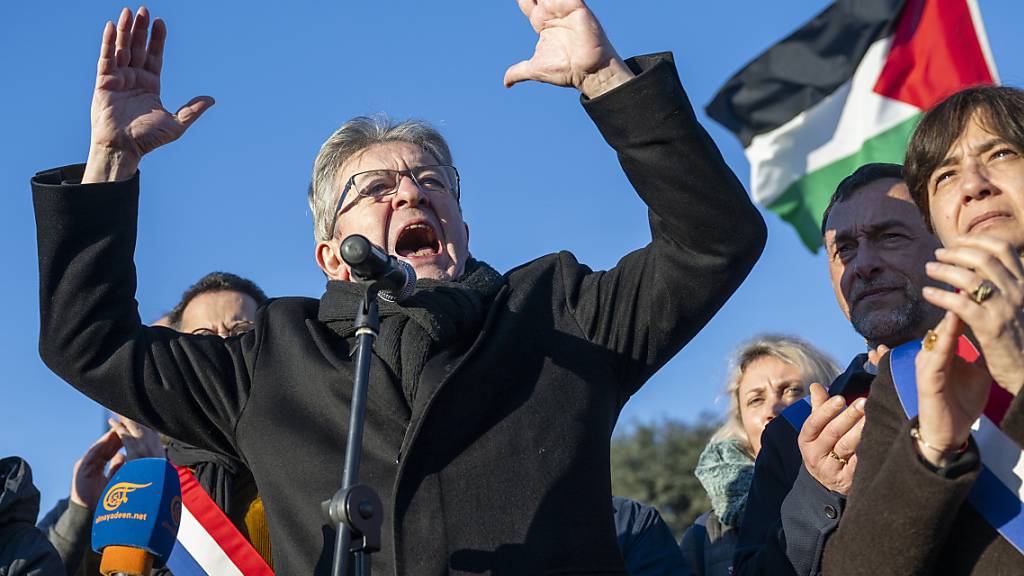 Jean-Luc Mélenchon reiste am Samstag extra aus Frankreich nach Genf, um an der Demonstration zur Unterstützung der Palästinenser teilzunehmen.