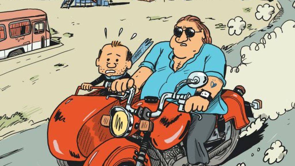 Ausschnitt aus dem Cover von Matthieu Sapins Comic «Gérard. Fünf Jahre am Rockzipfel von Depardieu», dessen deutschsprachige Übersetzung auf der Leipziger Buchmesse vorgestellt wurde.