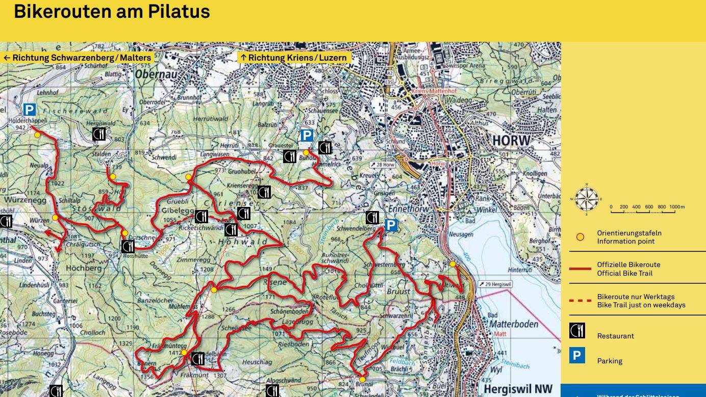 Bikerouten am Pilatus