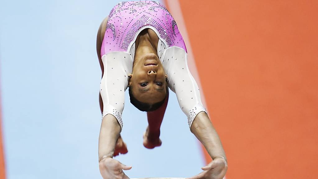 Rebeca Andrade sprang nach ihrem Olympiasieg in Tokio auch an den Weltmeisterchaften überlegen zu Gold