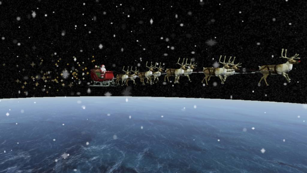 HANDOUT - Dieses von NORAD zur Verfügung gestellte Bild zeigt den Santa Tracker von NORAD. Foto: Uncredited/NORAD/AP/dpa - ACHTUNG: Nur zur redaktionellen Verwendung und nur mit vollständiger Nennung des vorstehenden Credits