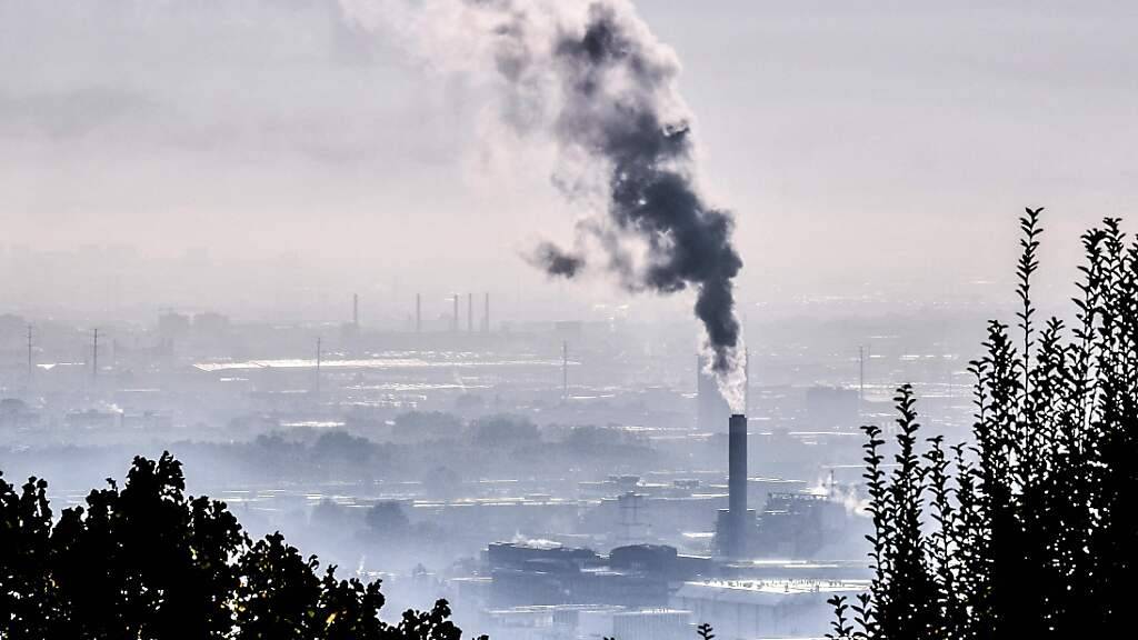 Abgase steigen aus einer Fabrik im Südosten Frankreichs auf. Im Moment noch zählt Paris zu den Ballungsräumen mit zu hoher Luftverschmutzung, mit dem Anpflanzen von 170.000 neuen Bäumen will die französische Hauptstadt das Stadtklima nun verbessern. Foto: Philippe Desmazes/AFP/dpa