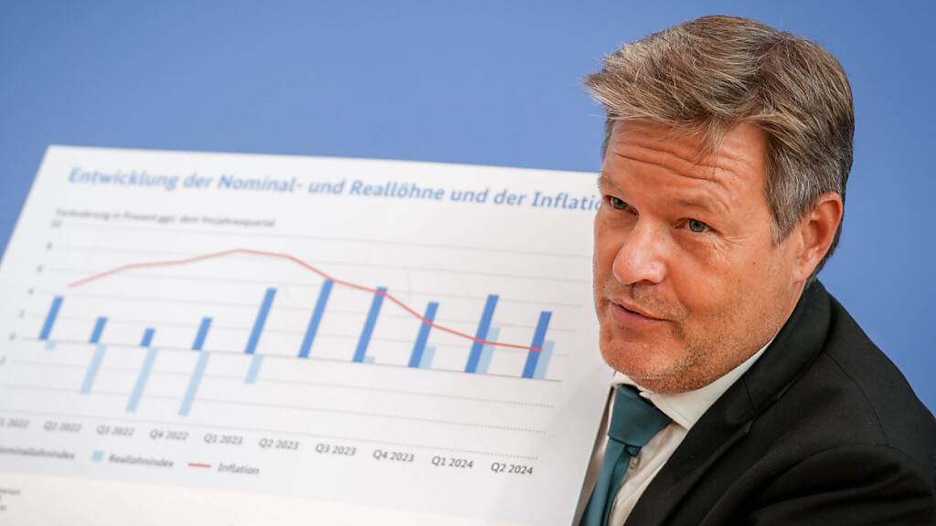 Der deutsche Wirtschaftsminister Robert Habeck prognostiziert für das laufende Jahr einen BIP-Rückgang.