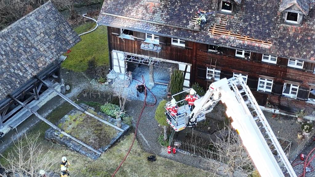 Brand in denkmalgeschütztem Wohnhaus in Neukirch an der Thur