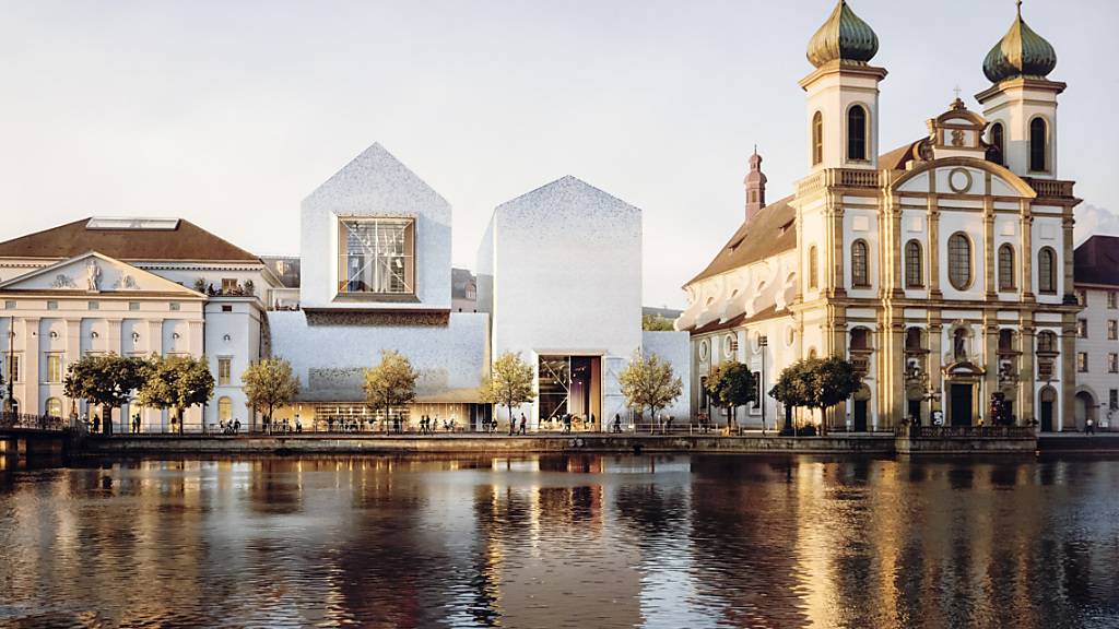 Das Siegerprojekt für das neue Luzerner Theater wird Mitte Mai der Öffentlichkeit präsentiert. Visualisierung des Siegerprojekts