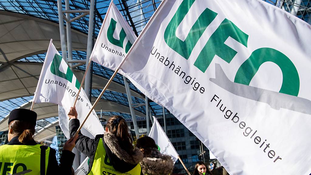 Die Gewerkschaft Ufo hat sich mit der Lufthansa geeinigt: Demonstration in München (Archivbild).