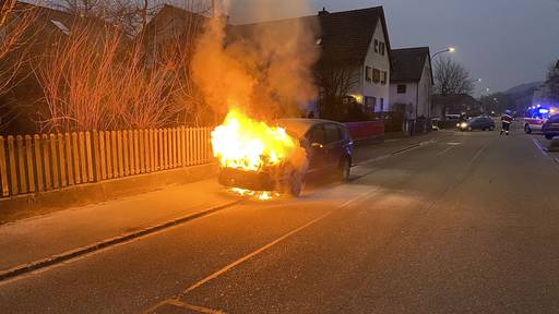 Auto brennt komplett aus – Lenkerin kann sich rechtzeitig retten