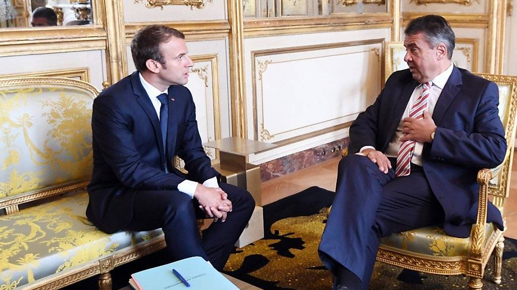 Präsident Macron (l.) hat in Gabriel einen Unterstützer seiner Reformpläne gefunden: Der deutsche Aussenminister stellte sich demonstrativ hinter die französischen Vorstellungen für eine Änderung der sogenannten Entsenderichtlinie.