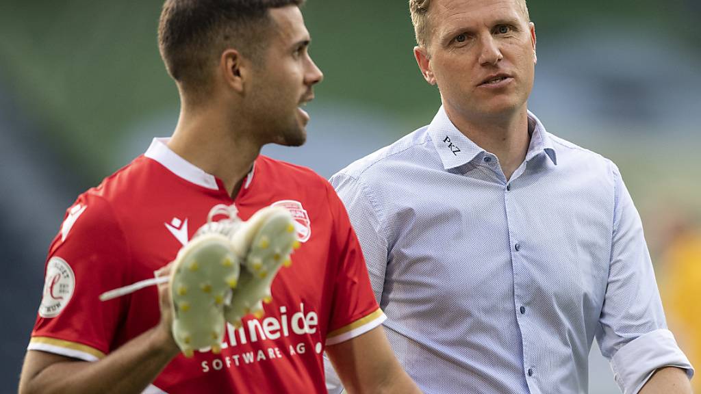 Schaffen Trainer Marc Schneider (rechts) und sein neuer Schlüsselspieler Leonardo Bertone mit Thun den Ligaerhalt?