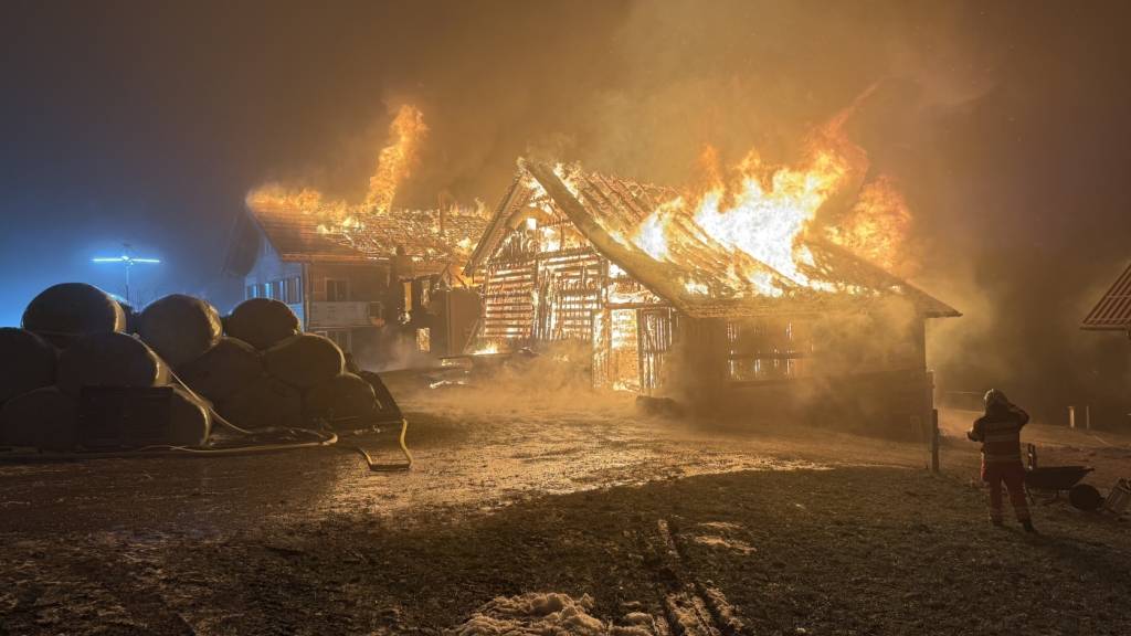 Grossbrand in Beckenried NW: Wohnhäuser und Stall brennen nieder