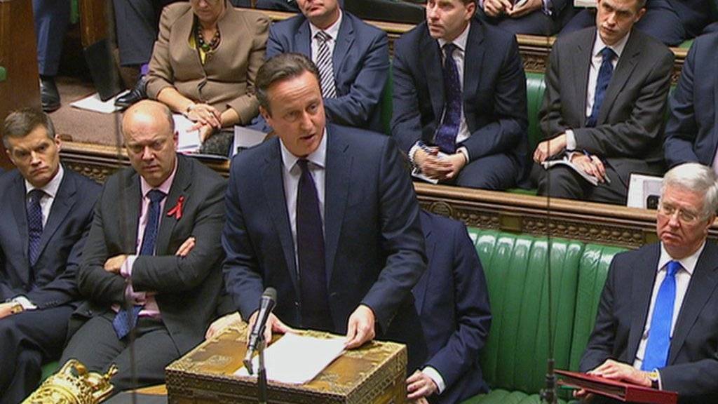 Der britische Regierungschef David Cameron bei seiner Rede für eine britische Beteiligung im Kampf gegen die IS-Terrromiliz