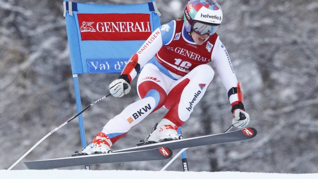 Michelle Gisin in voller Fahr am letztjährigen Super-G in Val d'Isère, wo in diesem Jahr die Frauen-Rennen nicht ausgetragen werden können