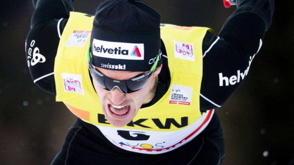 Voller Einsatz: Jovian Hediger sprintete am Weltcup in Toblach (It) auf den vierten Platz