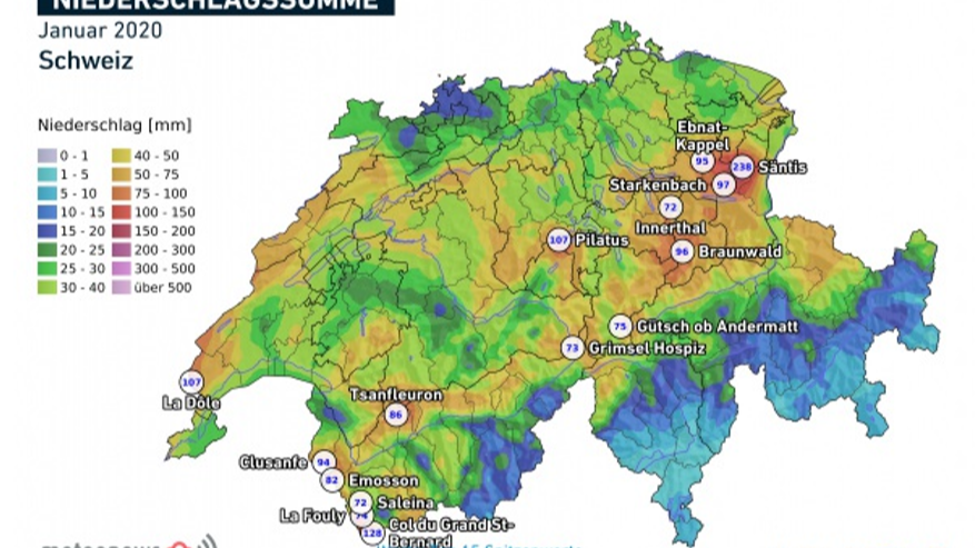 Am meisten regnete es im Alpstein.