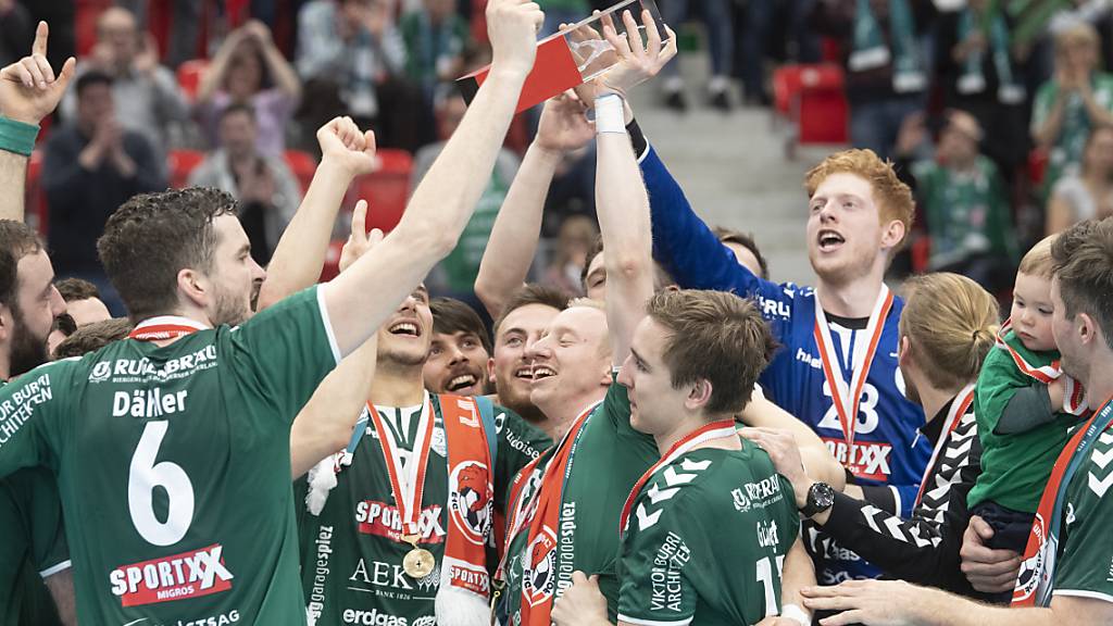 Wacker Thun feierte im Vorjahr seinen Cupsieg (im Bild). 2020 wird es keine(n) Cupsieger im Handball geben