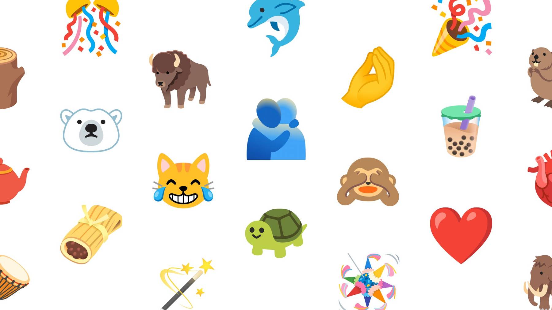 Herzen und Tiere: Neugestalteten Emojis von Google.
