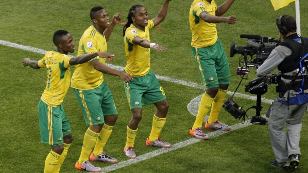 Die Südafrikaner bejubeln den Führungstreffer im Eröffnungsspiel der WM 2010. 16 Jahre später trifft die «Bafana Bafana» als Aussenseiter erneut auf Mexiko