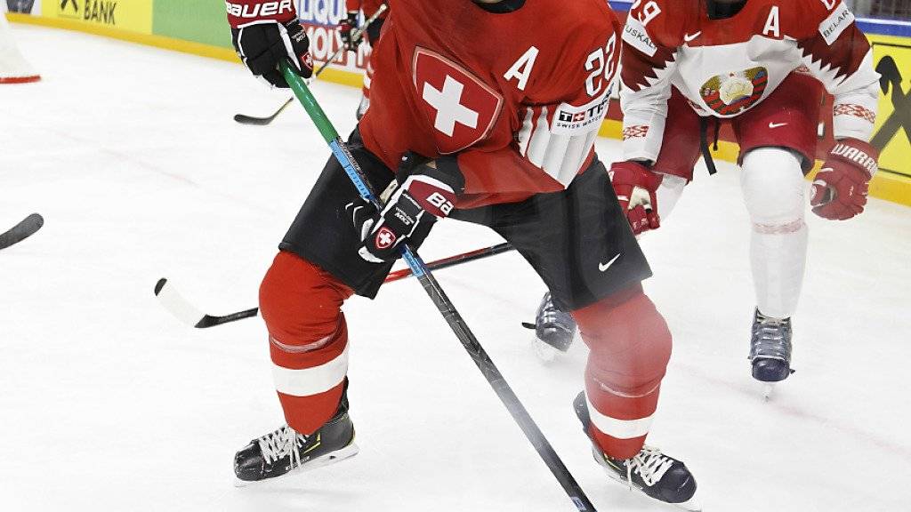 Noch nie zuvor an einer WM spielte die Schweiz mit so vielen NHL-Spielern wie in Kopenhagen. Im Bild Nino Niederreiter (Minnesota) beim 5:2 gegen Weissrussland
