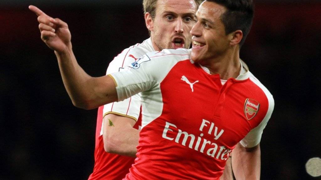 Alexis Sanchez jubelt nach seinen zwei Toren für Arsenal