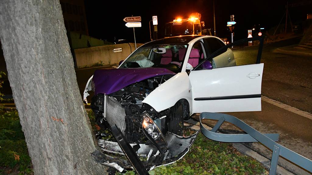 Sowohl das Auto als auch der Baum erlitten einen Schaden bei dem Unfall.