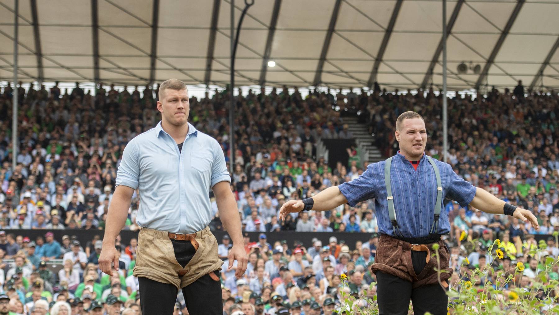 Pirmin Reichmuth (links) und Joel Wicki sind die grossen Favoriten auf den Festsieg. (Archivbild)