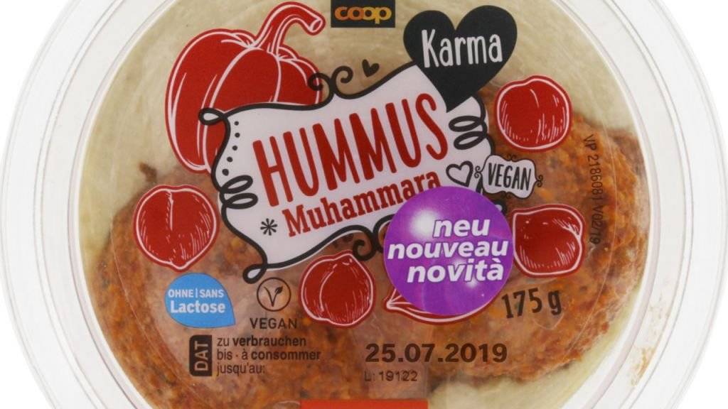 Enthält Walnuss und Gluten und ist damit für Allergiker gefährlich: Der von Coop zurückgerufene «Karma»-Hummus.