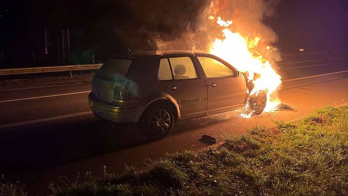 Auto von betrunkener Lenkerin gerät in Brand – Totalschaden