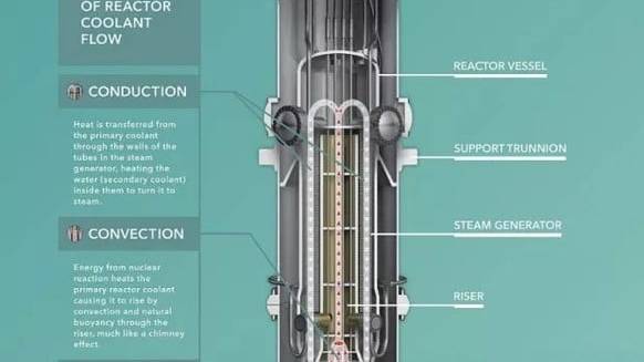 Schematische Darstellung des NuScale Power Module Reaktors. Das NuScale Power Module ist der erste für die kommerzielle Nutzung in den USA zugelassene SMR.