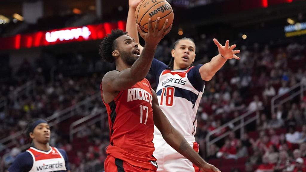 Erneute Niederlage: Kyshawn George (rechts) und die Washington Wizards verlieren bei den Houston Rockets zum fünften Mal in Serie