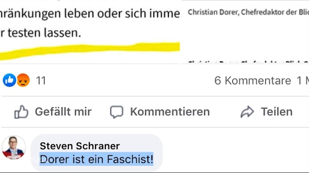 Unschöner Angriff: Aargauer SVP-Politiker bezeichnet Blick-Chefredaktor Dorer als Faschist