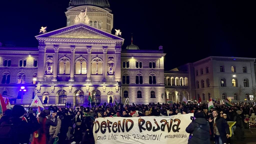 Hunderte demonstrieren in Bern gegen syrische Regierung