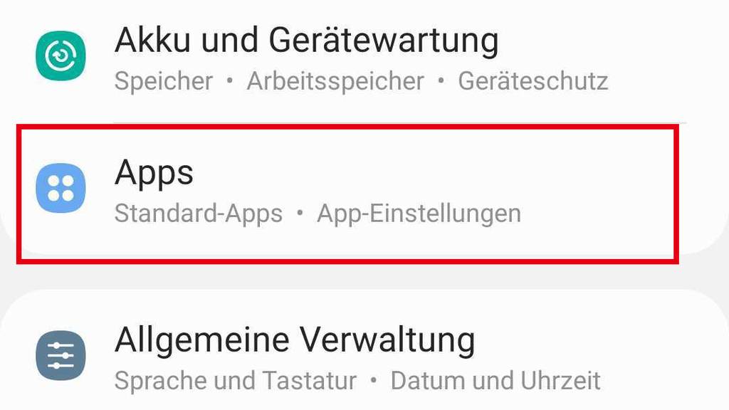 Tippe auf «Apps»